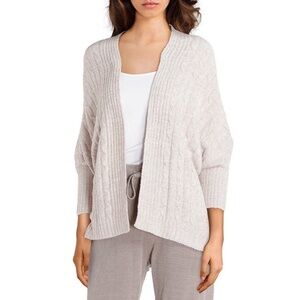 Barefoot Dreams The Cozychic Lite Cable Shrug in Faded Rose/Pearl